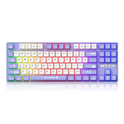 Ajazz AK870 MC TKL - Purple White